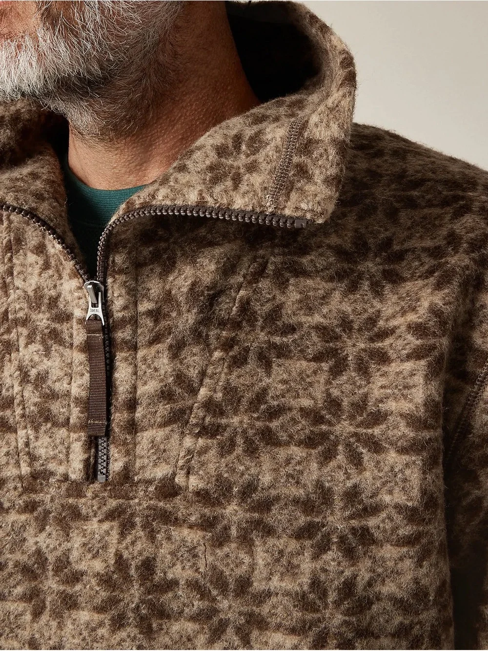 J.Crew Men's Wool-blend Sherpa Fleece Quarter-Zip Pullover Large